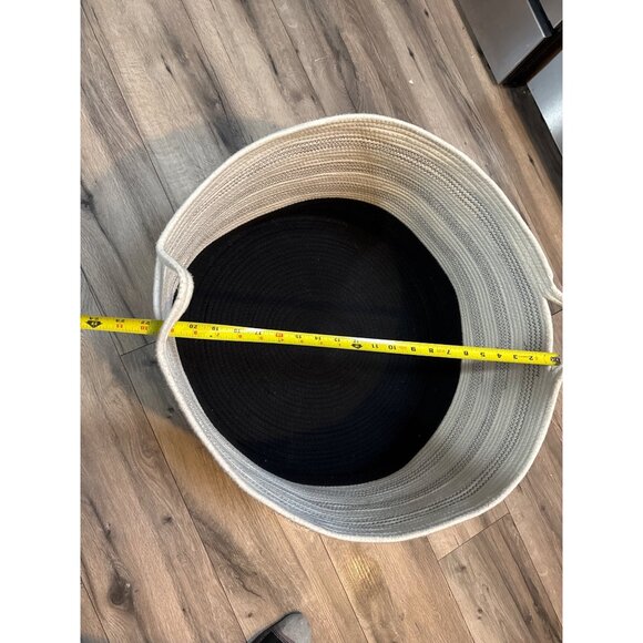 Large Woven Cotton Rope Storage Basket READ With Handles - Picture 6 of 9